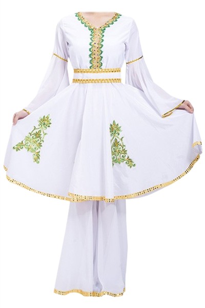 Custom-made Hui performance costumes Order women's costumes for Xinjiang dance costumes Muslim Uyghur clothes Minority dance costumes Hui performance costumes SKDO013 side view